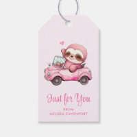 Sourire rose Sloth conduisant une convertible
