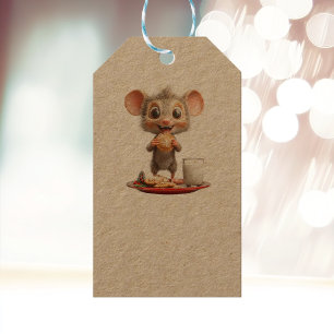 Étiquettes-cadeau Souris Noël Kraft Tags cadeaux