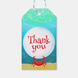 Étiquettes-cadeau Sous la fête d'anniversaire du crabe marin