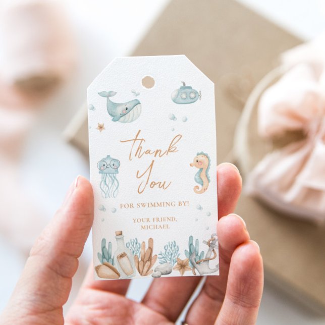Étiquettes-cadeau Sous la mer Anniversaire (Créateur téléchargé)