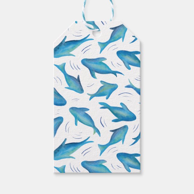 Étiquettes-cadeau Sous la mer enfants requin de l'océan (Devant)