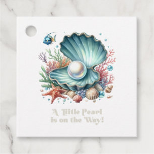Étiquettes Cadeau Sous la mer Fête Prénatale Bébé Petite Perle