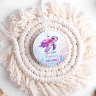 Étiquettes Cadeau Sous la mer mignonne tortue rose baby shower faveu
