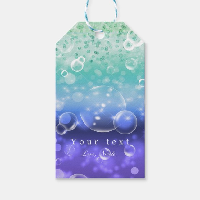 Étiquettes-cadeau Sous la mer Tropical Ocean fête d'anniversaire (Devant)