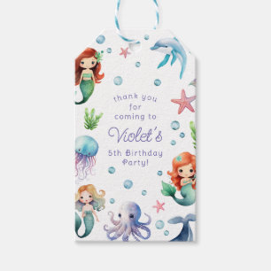 Étiquettes-cadeau Sous l'aquarelle marine Fête d'anniversaire de la
