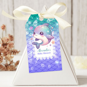 Étiquettes-cadeau Sous le Baby shower d'aquarelle de mer