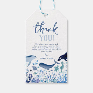 Étiquettes-cadeau Sous le Merci du Baby shower Sea Boy