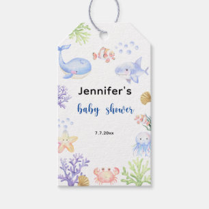 Étiquettes-cadeau Sous l'océan Baby Shower Animaux marins