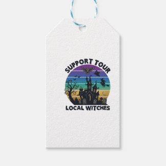 Étiquettes-cadeau Soutenez la tournée des sorcières locales Hallowee