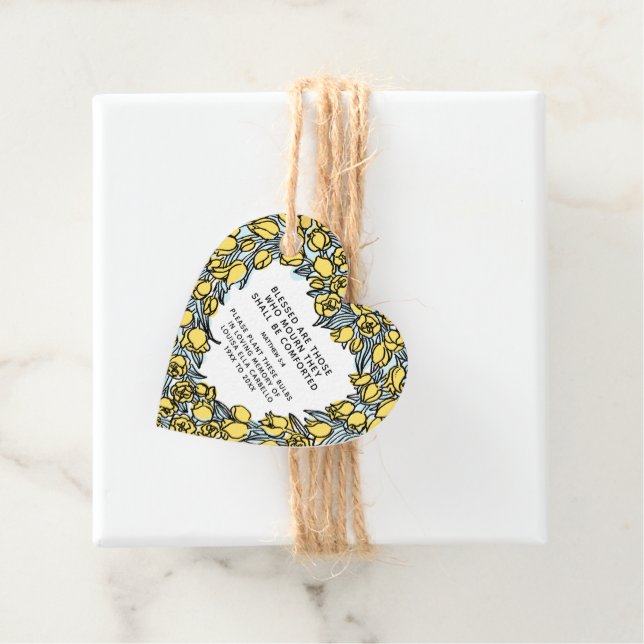 Étiquettes Cadeau Souvenir funéraire cadeau plante ampoules tulipe j (En situation)