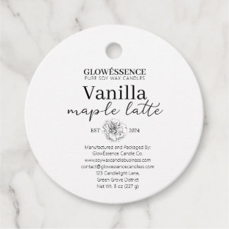 Étiquettes Cadeau Soy Candle Label Flower