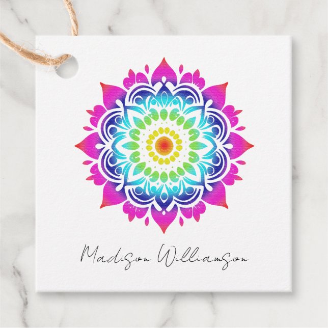 Étiquettes Cadeau Spa Métaphysique Holistique Mandala Ésotérique Boh (Devant)