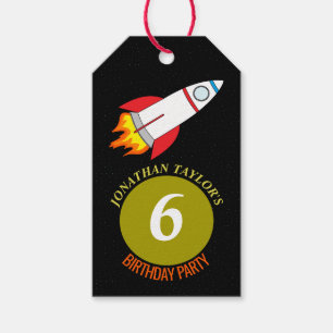 Étiquettes-cadeau Space Rocket to the Moon Children's Birthday