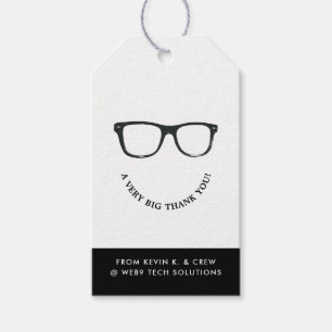 Étiquettes-cadeau Spectacles Graves Le sourire minimal du Merci