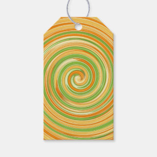 Étiquettes-cadeau Spirale de couleurs d'agrumes amusantes