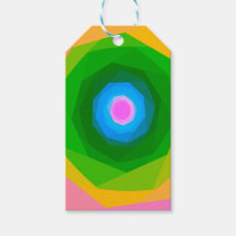 Spirale géométrique en vert et bleu