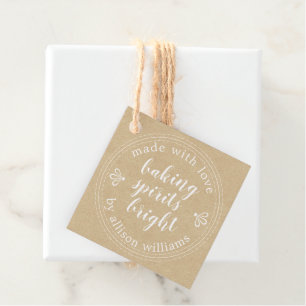 Étiquettes Cadeau Spiritueux de cuisson rustique brillant Papier Kra