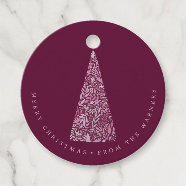 Étiquettes Cadeau Splendide Spruce Tree Plum Noël/vacances (Devant)