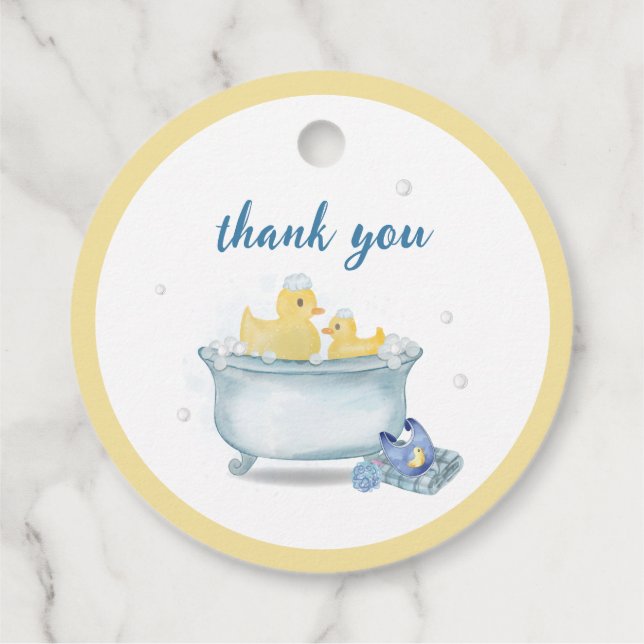 Étiquettes Cadeau Splish Splash Maman Canard Bébé Douche (Dos)