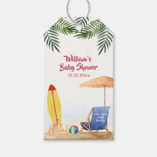 Étiquettes-cadeau Splish Splash Planche de Surf Sable Garçon Baby Sh