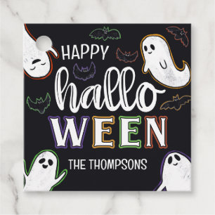 Étiquettes Cadeau Spooktacular Ghosts & Bats Happy Halloween