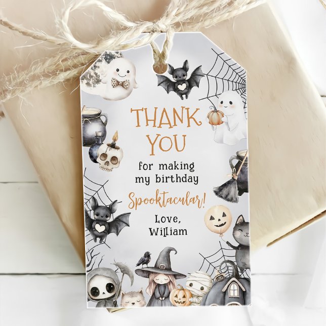 Étiquettes-cadeau Spooktacular Halloween mignon Fantôme fête d'anniv (Créateur téléchargé)