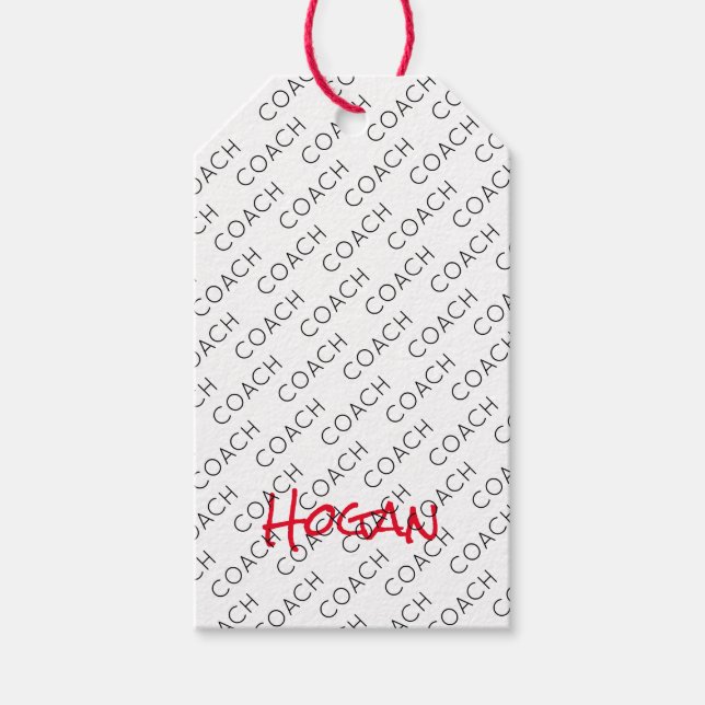 Étiquettes-cadeau Sports NOM D'entraîneur École Couleurs Moderne Amu (Devant)