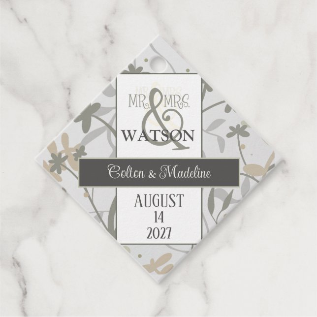 Étiquettes Cadeau Sprigs Floraux Moderne Simple Élégante Inspirété (Devant)