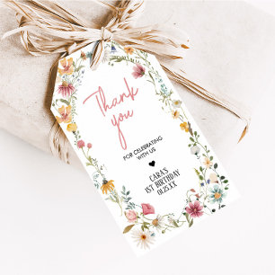 Étiquettes-cadeau Spring Little Fleur sauvage Anniversaire Fête Favo