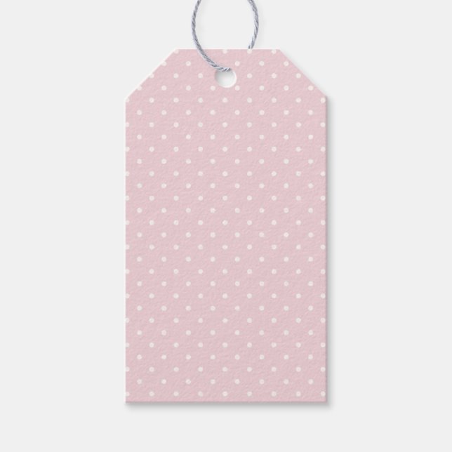 Étiquettes-cadeau Spring Polka Dots Classic | Douce Teinte Rose (Devant)