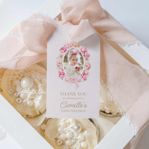 Étiquettes-cadeau Spring Rose Floral Girl Anniversaire Favoriser Tag
