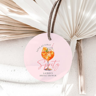 Étiquettes Cadeau Spritz Aperol Rose Poudré Mariage à l'aquarelle