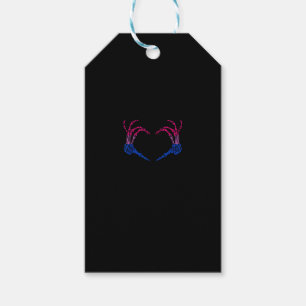 Étiquettes-cadeau Squelette Coeur Bisexuel Lgbt-Q Pride Crâne Main