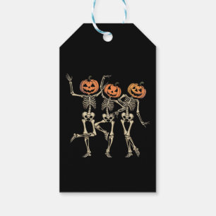 Étiquettes-cadeau Squelette de la citrouille d'Halloween Saison lugu