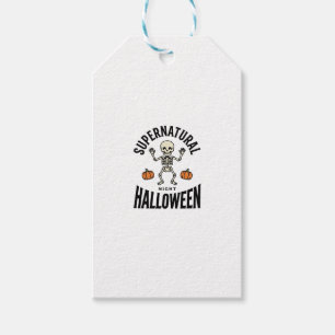 Étiquettes-cadeau Squelette d'Halloween Surnaturel Drôle Vintage_1