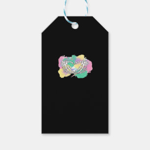 Étiquettes-cadeau Squelette Mains Coeur Avec Backgr Abstrait Couleur
