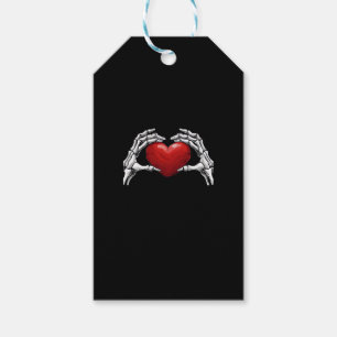 Étiquettes-cadeau Squelette Mains Tenant Un Coeur Rouge Design Class
