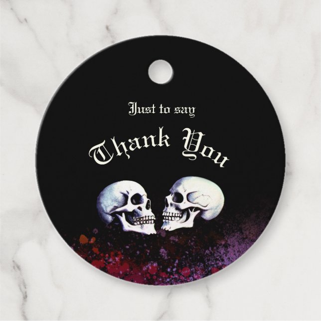 Étiquettes Cadeau Squelettes dansants de la danse de la mort d'Hallo (Devant)