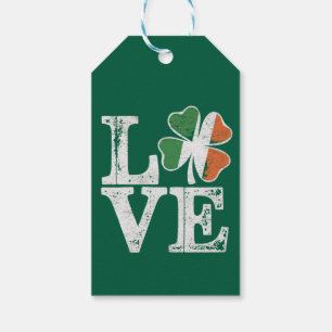 Étiquettes-cadeau St Patrick Love Chance Irlande Trèfle Vert
