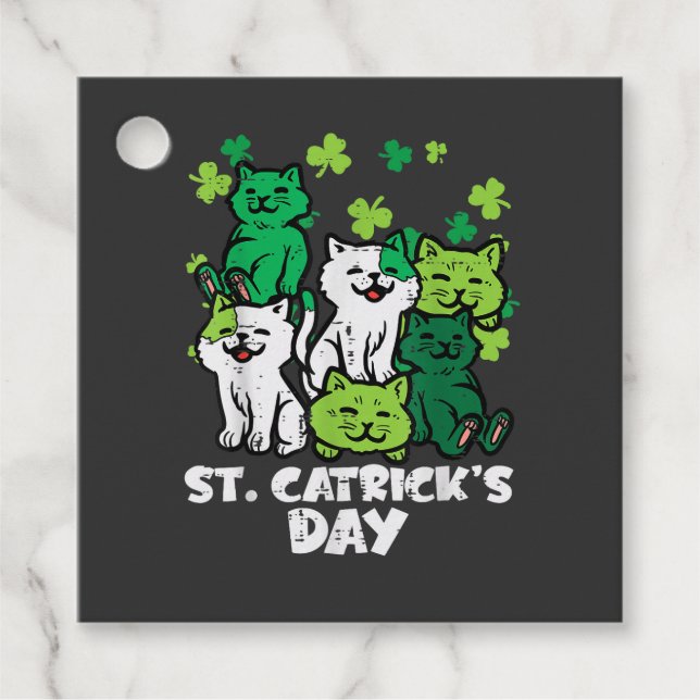 Étiquettes Cadeau St Patricks Catricks Day Cats Saint Pattys (Devant)