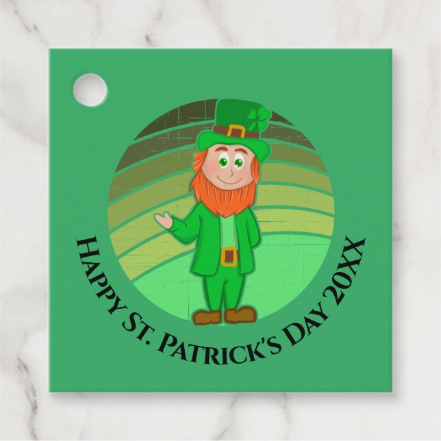 Étiquettes Cadeau St. Patrick's Day Distressed Irish Leprechaun (Devant)