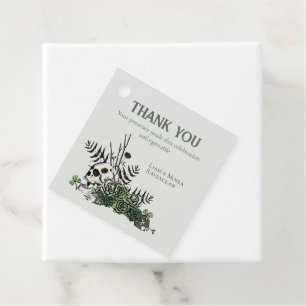 Étiquettes Cadeau St. Patricks Day Floral Skull & Clovers Merci