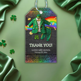 Étiquettes-cadeau St. Patrick's Day Gold Rainbow Clover Baby shower