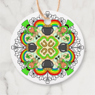 Étiquettes Cadeau St Patrick's Day Leprechauns Mandala