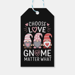 Étiquettes-cadeau St-Valentin Choisissez L'amour Gnome Peu Importe Q