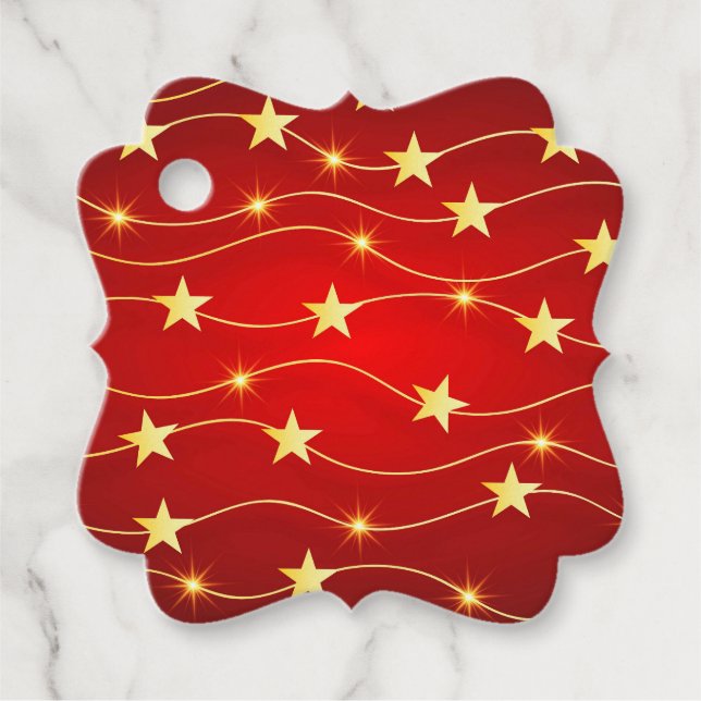 Étiquettes Cadeau Star Adored Ruby Motif rouge (Devant)