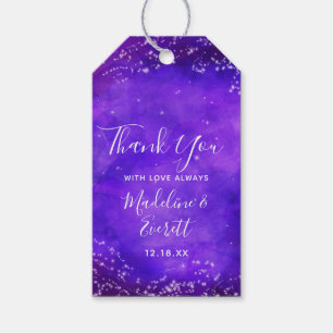 Étiquettes-cadeau Starry Night Galaxy Aquarelle Mariage Merci