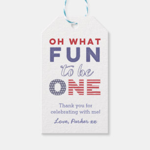 Étiquettes-cadeau Stars and Stripes 1er Anniversaire Fête Faveur Ba