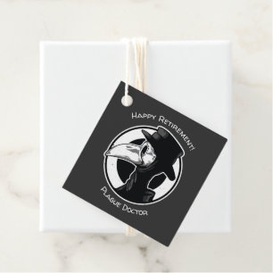 Étiquettes Cadeau Steampunk Plague Doctor Bird Mask B/W