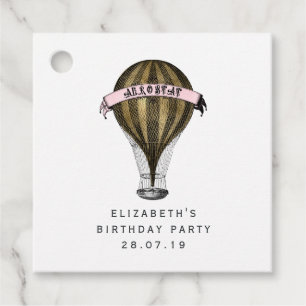 Étiquettes Cadeau Steampunk rose et or